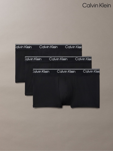 Calvin Klein Black 3 Pack Low Rise Trunks - Microfibre Stretch (V01421) | €56