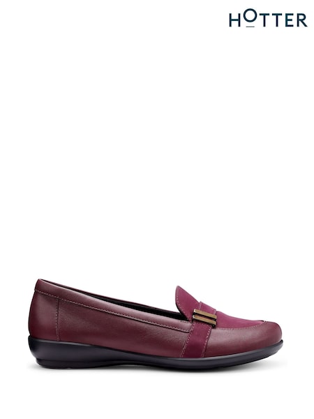 Hotter Red Regular Fit Clay Slip On Shoes (V01466) | €101