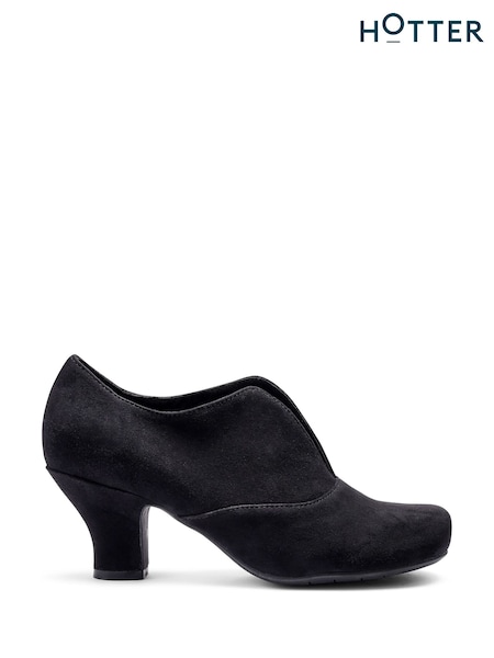 Hotter Black Regular Fit Waltz Slip-On Shoes (V01473) | €126