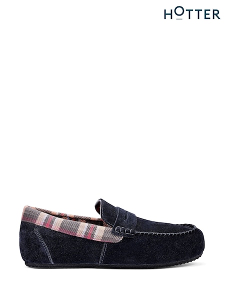 Hotter Blue Regular Fit Solace Slip-On Slippers (V01475) | €72