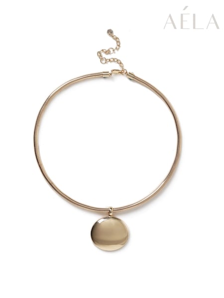 Aela Gold Tone Metal Circle Torque Necklace (V01500) | 125 zł