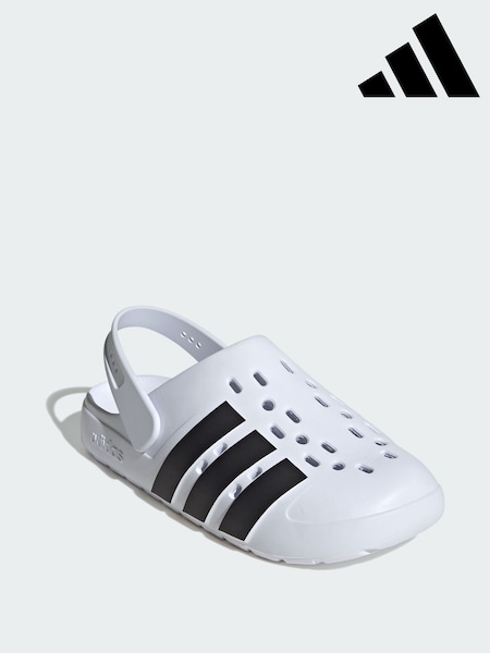 adidas White Adilette Clog 2.0 Sandals (V01518) | €48