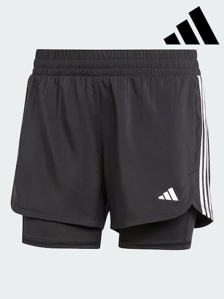 adidas Black Pacer 3-Stripes Training Woven Shorts (V01619) | AED192