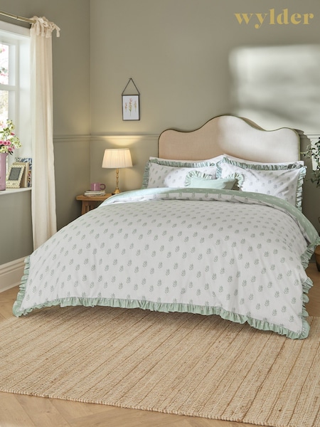 Wylder Ava Floral Print Ruffle Duvet Cover & Pillowcase Set (V01671) | ‏156 ر.ق. - ‏281 ر.ق.