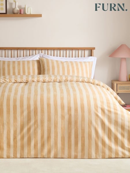 Furn Butter Yellow Dual Tone Reversible Duvet Cover and Pillowcase Set (V01676) | €44 - €81