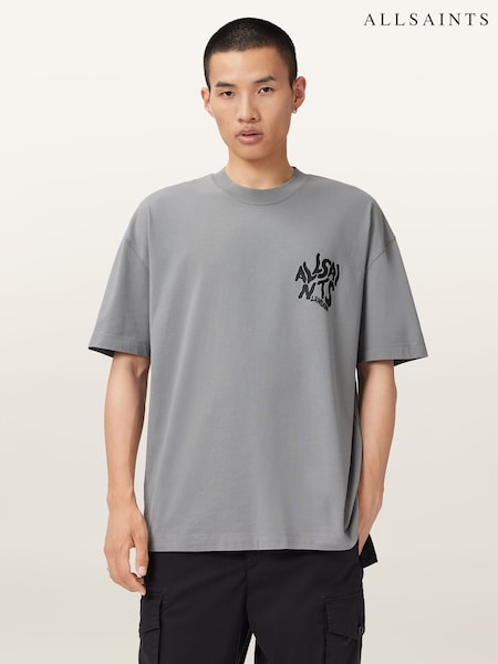 AllSaints Grey Orlando Short Sleeve Crew Neck T-Shirt (V01738) | €83