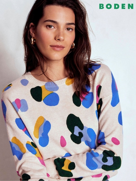 Boden Natural Lydia Cashmere Jumper (V01774) | AED868