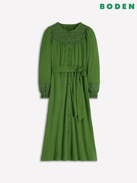 Boden Green Pippa Broderie Jersey Dress (V01775) | €191