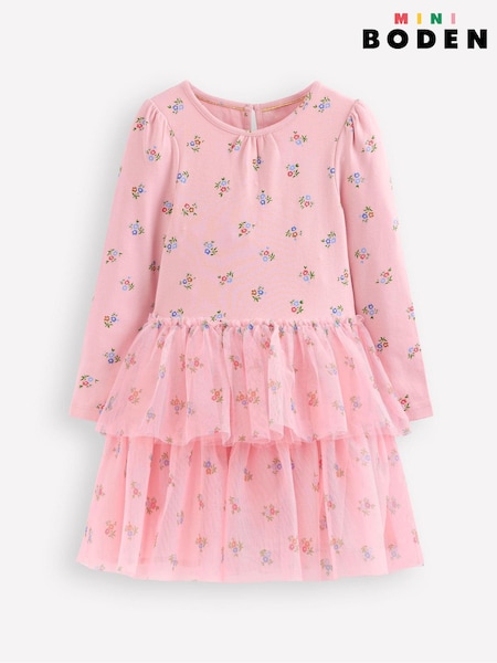 Boden Pink Tulle Mix Dress (V01827) | AED215 - AED245