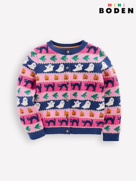 Boden Pink Edie Fair Isle Cardigan (V01832) | €47 - €53