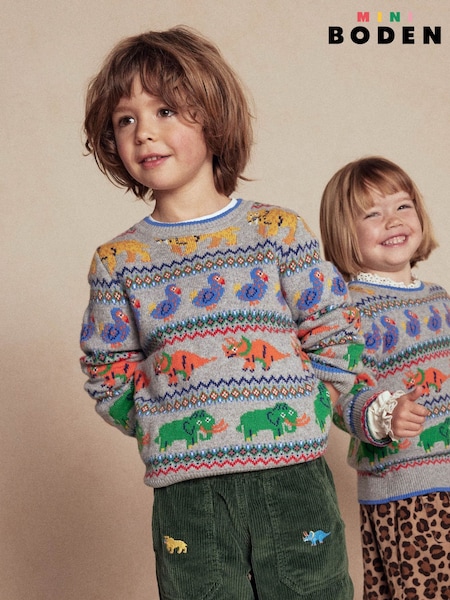 Boden Grey Fair Isle Jumper (V01914) | €58 - €65