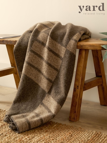 Yard Brown Harlech Woven Reversible Throw (V01959) | AED268