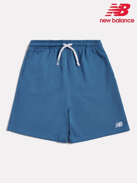 New Balance Blue French Terry Small Logo Shorts (V02224) | €46 - €56