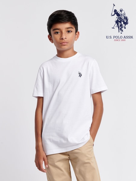 Chalk White - U.s. Polo Assn. Texture Double Horsemen T-shirt