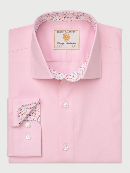 Brook Taverner Herringbone Stretch Cotton Shirt (V02301) | € 66