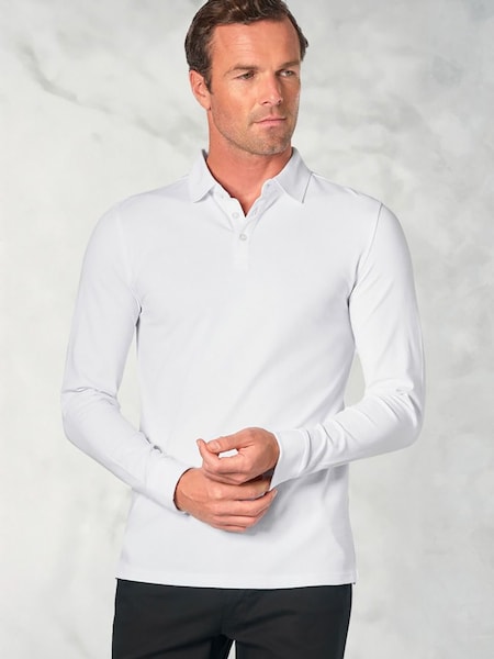 Brook Taverner Long Sleeve Stretch Cotton Polo Shirt (V02312) | 71 €