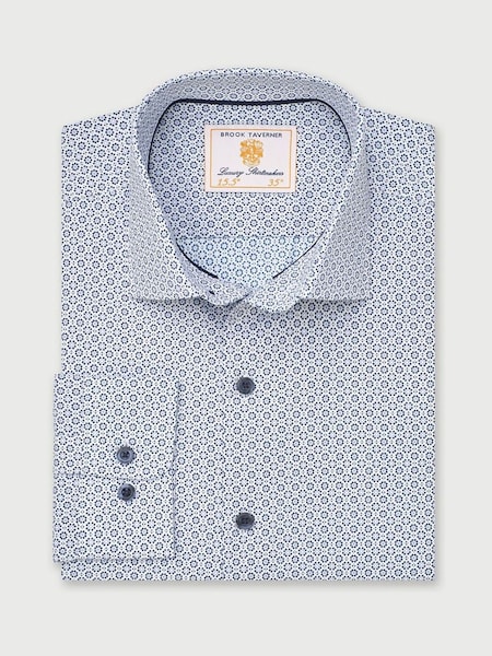Brook Taverner Blue Diamond Print Shirt (V02320) | € 59
