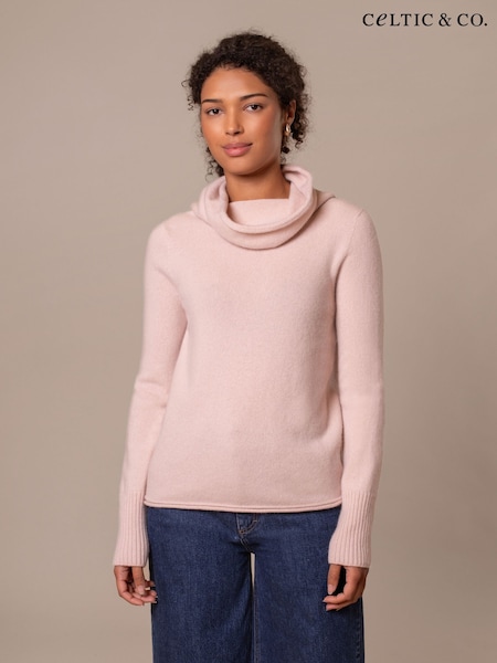 Celtic & Co. Pink Supersoft Slouchy Cowl Neck Jumper (V02332) | €184