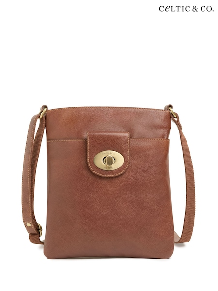 Celtic & Co. Brown Twist Lock X Body Bag (V02342) | ‏514 ر.ق.