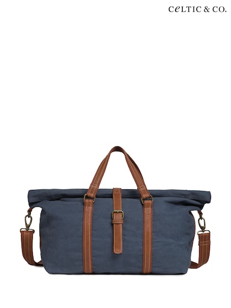 Celtic & Co. Blue Canvas Fold Down Holdall Bag (V02356) | €198