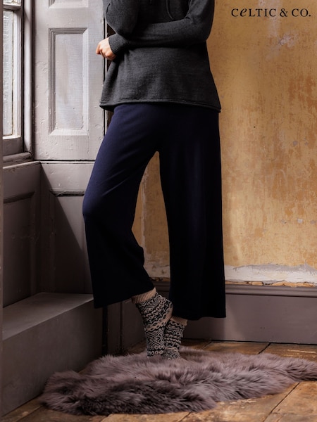 Celtic & Co. Blue Wide Leg Merino Lounge Joggers (V02368) | AED670