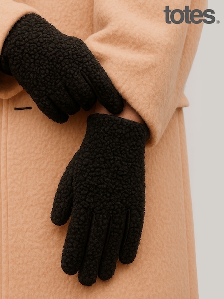 Totes Black Borg SmarTouch Gloves with Leather Palm (V02500) | €35