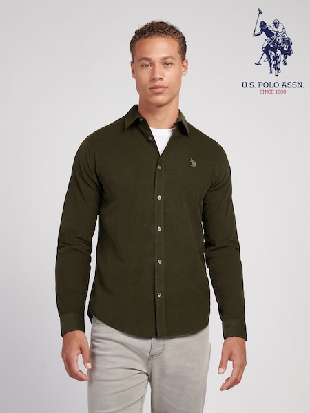 U.S. Polo Assn. Green Textured Corduroy Shirt (V02530) | AED437