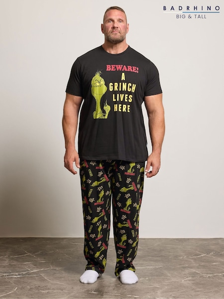 BadRhino Big & Tall Black Grinch Jersey Pyjamas Set (V02691) | €50