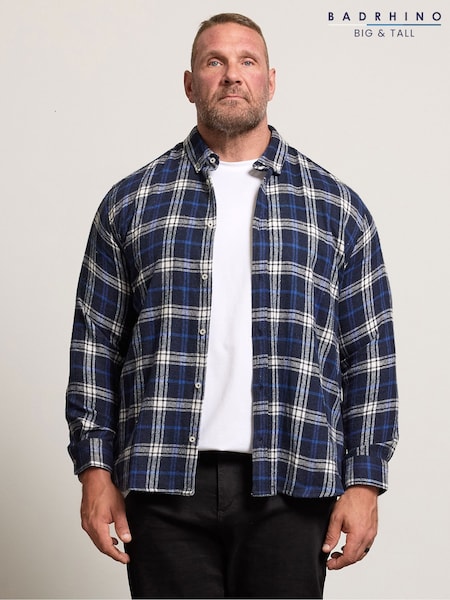 BadRhino Big & Tall Blue Checked Shirt (V02692) | 158 QAR