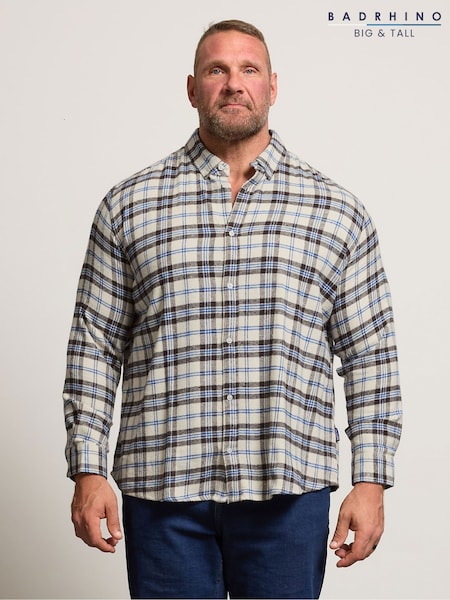 BadRhino Big & Tall White Checked Shirt (V02702) | 158 QAR