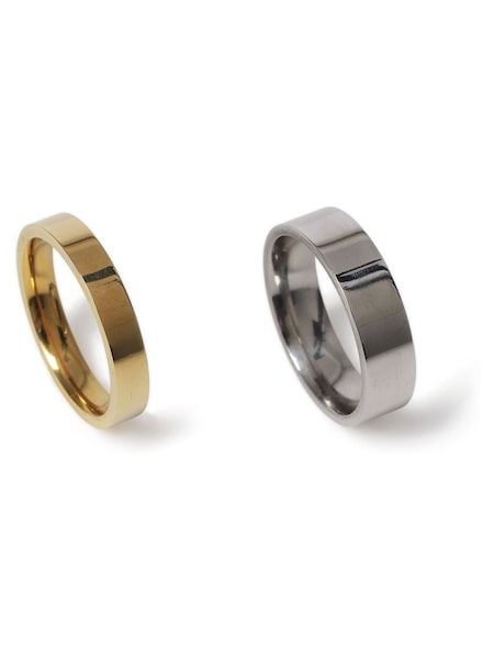 DCK Mens Silver Stainless Steel Band Ring Multipack (V02767) | €33