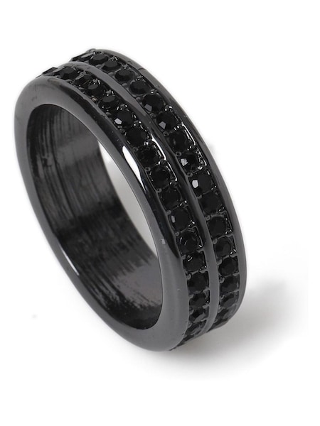 DCK Mens Paved Band Black Ring (V02771) | €19