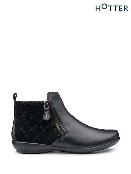 Hotter Black Extra Wide Fit Winchester Zip Boots (V02989) | €117
