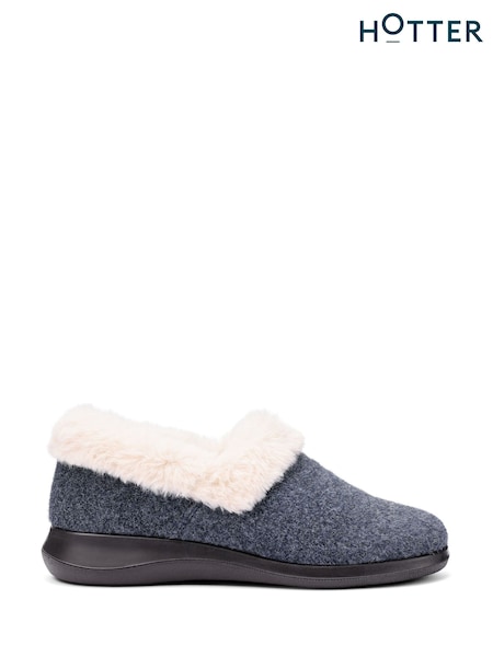 Hotter Blue Wide Fit Snug II Slip-On Slippers (V03006) | €59