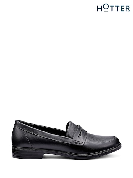 Hotter Black Regular Fit Dorset Slip-On Shoes (V03012) | €104