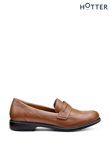 Hotter Brown Regular Fit Dorset Slip-On Shoes (V03047) | €104