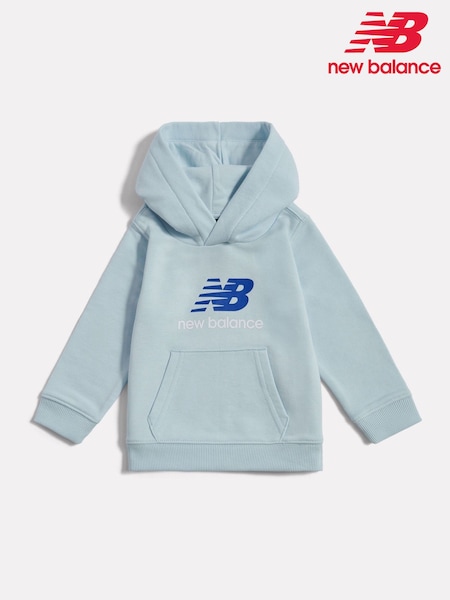 New Balance Blue Stacked Logo FT Hoodie (V03226) | €53
