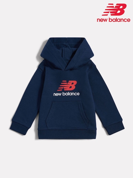 أزرق فاتح - New Balance Stacked Logo FT Hoodie (V03229) | ‏233 د.إ.‏