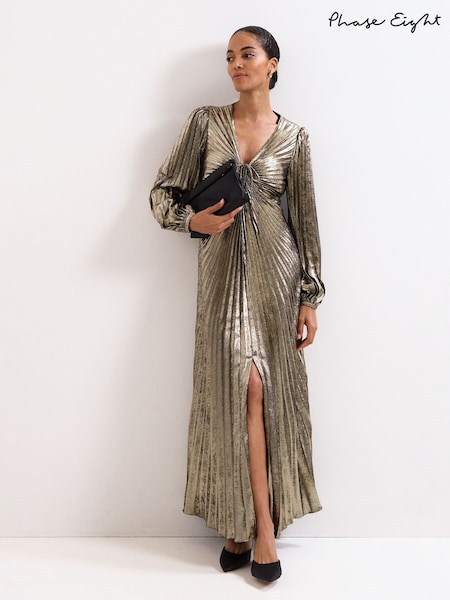 Phase Eight Gold Ellen Dress (V03250) | €445