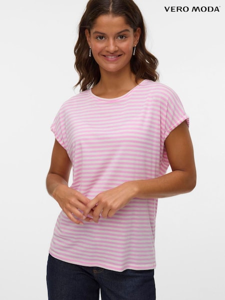 VERO MODA Pink Short Sleeve Soft Touch T-Shirt (V03290) | €24
