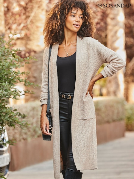 Sosandar Cable Knit Longline Cardigan (V03299) | € 104