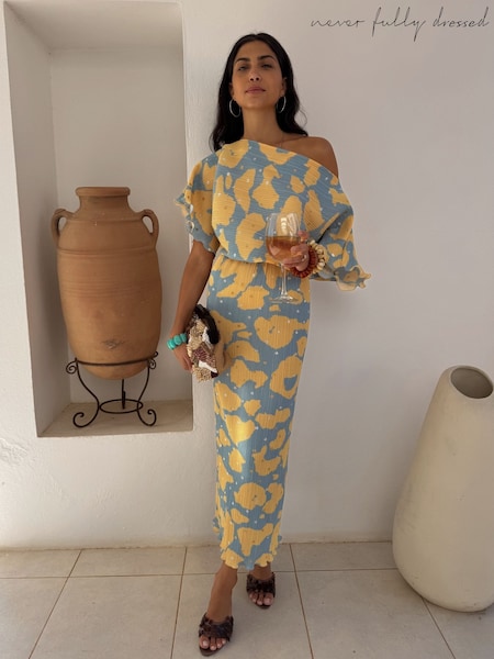 Never Fully Dressed Blue Animal Tilly Dress (V03305) | €171