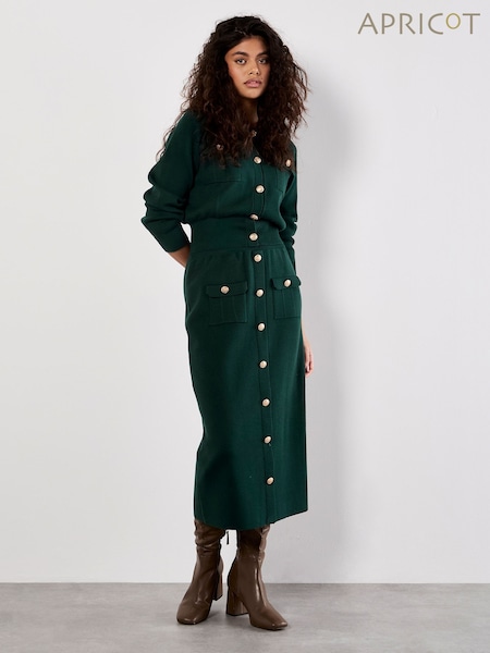 Apricot Green Gold Colour Button Knit Cardigan (V03311) | €47