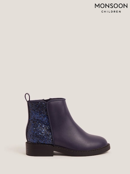 Monsoon Blue Glitter Ankle Boots (V03350) | AED256 - AED284