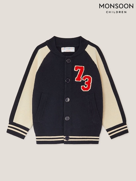 Monsoon Blue 73 Logo Knitted Bomber Jacket (V03356) | 158 QAR - 178 QAR
