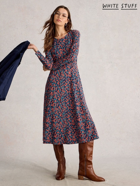 White Stuff Blue Madeline Jersey Dress (V03537) | €83