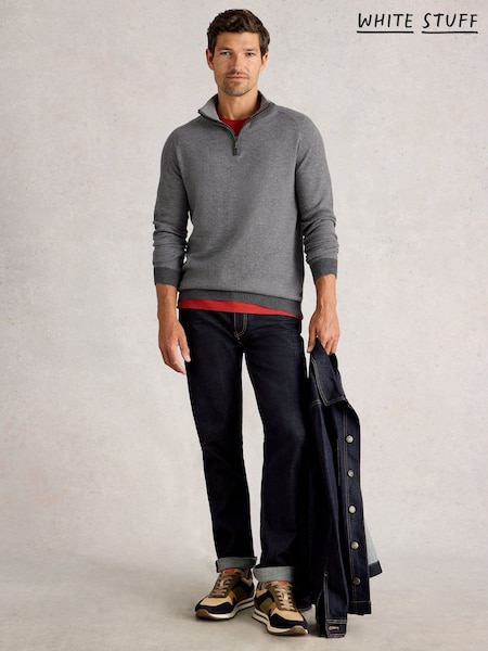 White Stuff Grey Newport Merino Jacquard Funnel Jumper (V03563) | €99