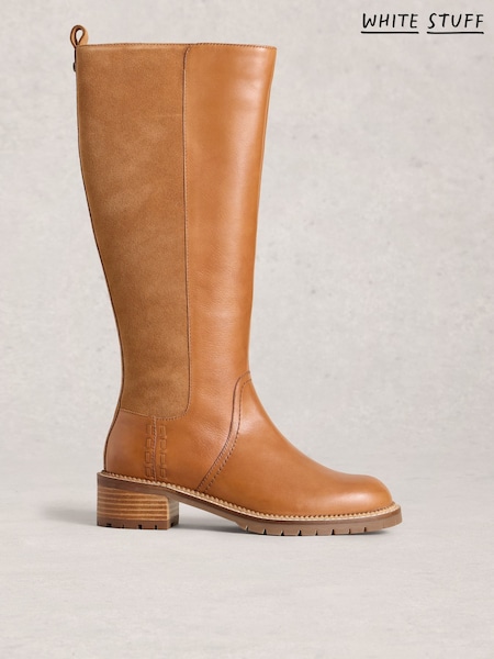 White Stuff Serena Leather Knee High Boots (V03568) | ‏815 د.إ.‏