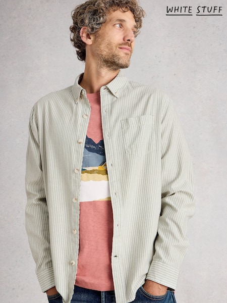 White Stuff Green Stamford Mini Stripe Shirt (V03576) | €69