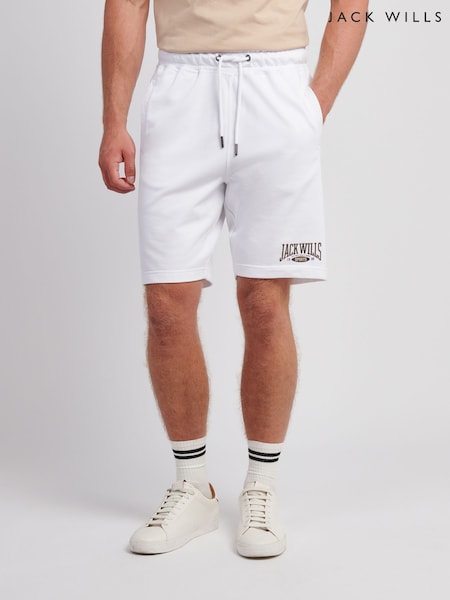 Jack Wills White Sports Team Loopback Shorts (V03715) | R$ 295